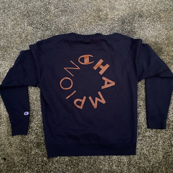 Champion Crewneck Sweatshirt Men’s Size Large Navy Blue - Picture 5 of 5